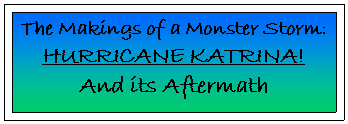 Text Box: The Makings of a Monster Storm:HURRICANE KATRINA!And its Aftermath