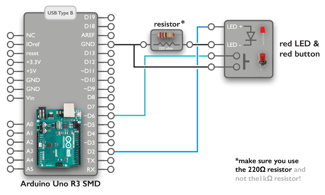 Button & LED Schematic