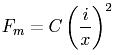 Fm=C(i/x+x0)^2