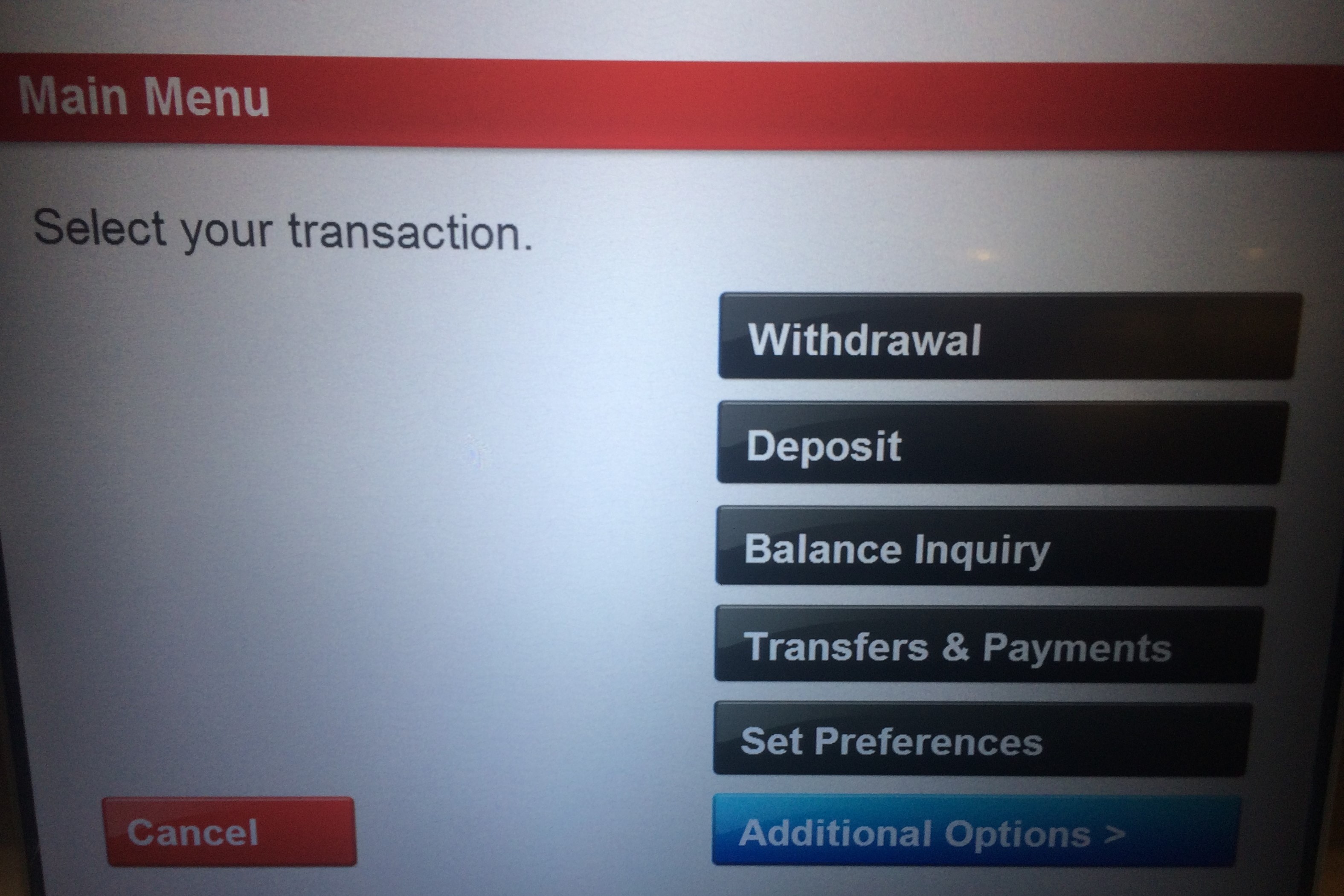 cash deposit atm screen