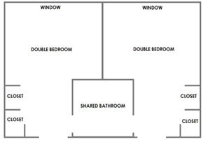Double suite floor plan