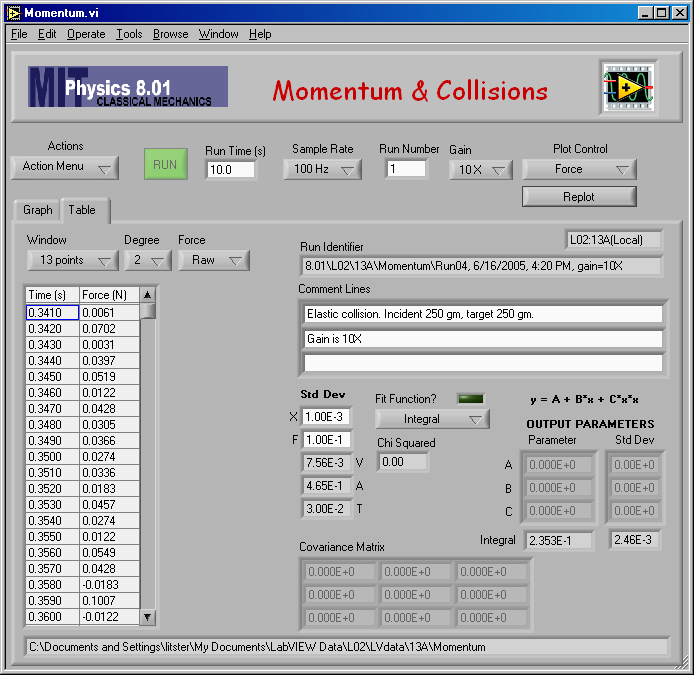 Impulse Calculation Result