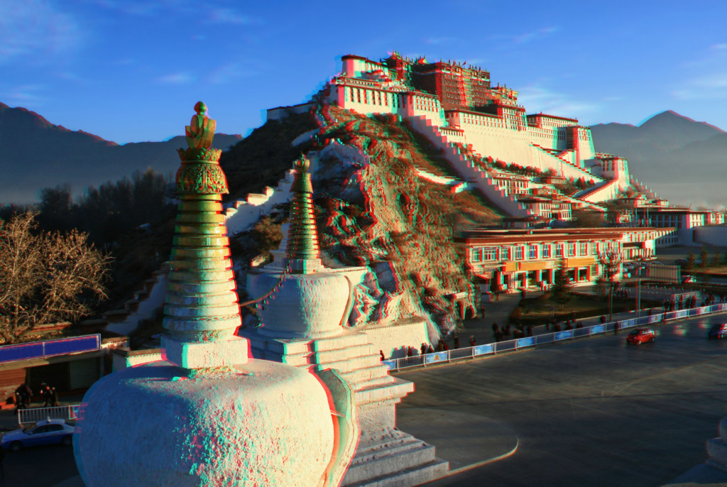 Example anaglyph of Potala Palace