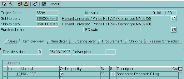 Change project order: overview