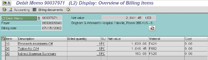 Billing document
