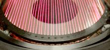 photo of rays of pink lights