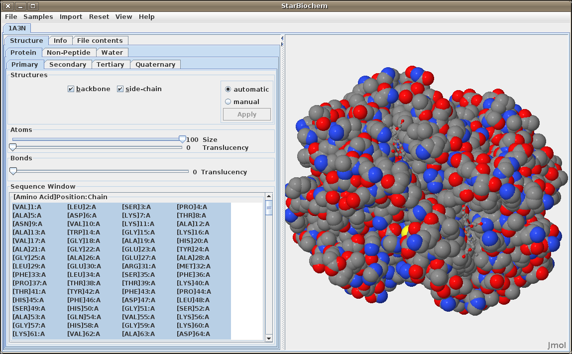 Space Fill View StarBiochem