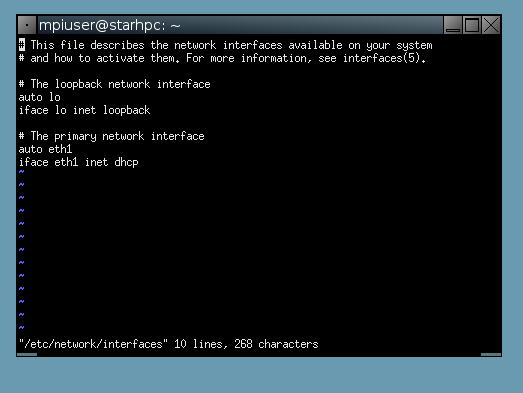 interface file in terminal