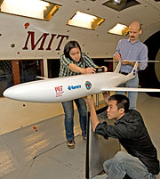 Students with autonomous aircraft