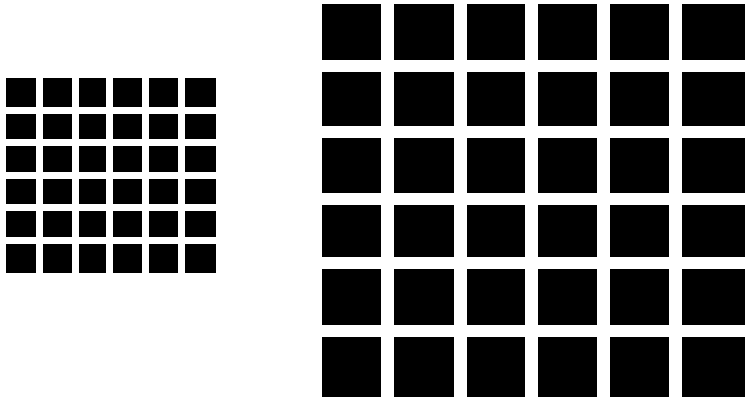 hermann grid illuision - size variation