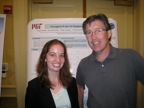 Laura and Prof. Tyler Jacks at poster presentation