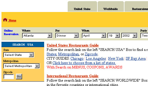 Restaurants Website
