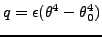 $\displaystyle q = \epsilon (\theta^4-\theta_0^4)$