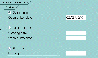 Display line items: select line items