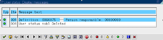 User status: Display messages