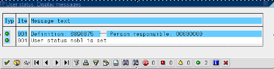 User status: Display messages