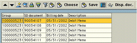 Process CR Billing Due List: view billing doc numbers