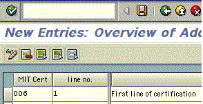 Certification msg line