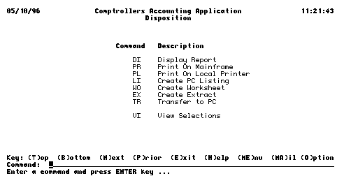 CAO Application Disposition Screen