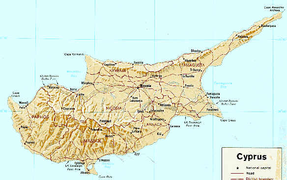 maps of cyprus. [Cyprus relief map