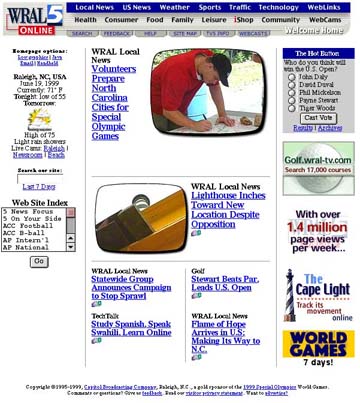 1999 WRAL Home Page