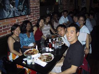 Conner 5's Senior Class: Angela, Shiva, Annie, Juhi on the left side of the table...
