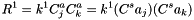 \[ R^1 = k^1 C_j^a C_k^a = k^1 (C^s a_j) (C^s a_k) \]
