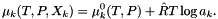 \[ \mu_k(T,P,X_k) = \mu_k^0(T,P) + \hat R T \log a_k. \]