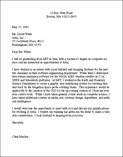 Sample Of Applicant Letter from web.mit.edu