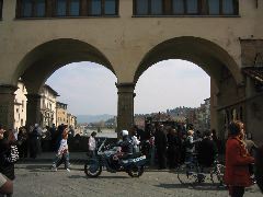 Crossing on the Ponte Vecchio