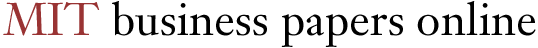MIT business papers online