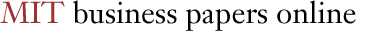 MIT business papers online