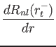 $\displaystyle {d R_{nl}(r_t^-)\over dr}$