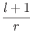 $\displaystyle {l+1\over r}$