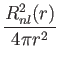 $\displaystyle {R^2_{nl}(r)\over 4\pi r^2}$