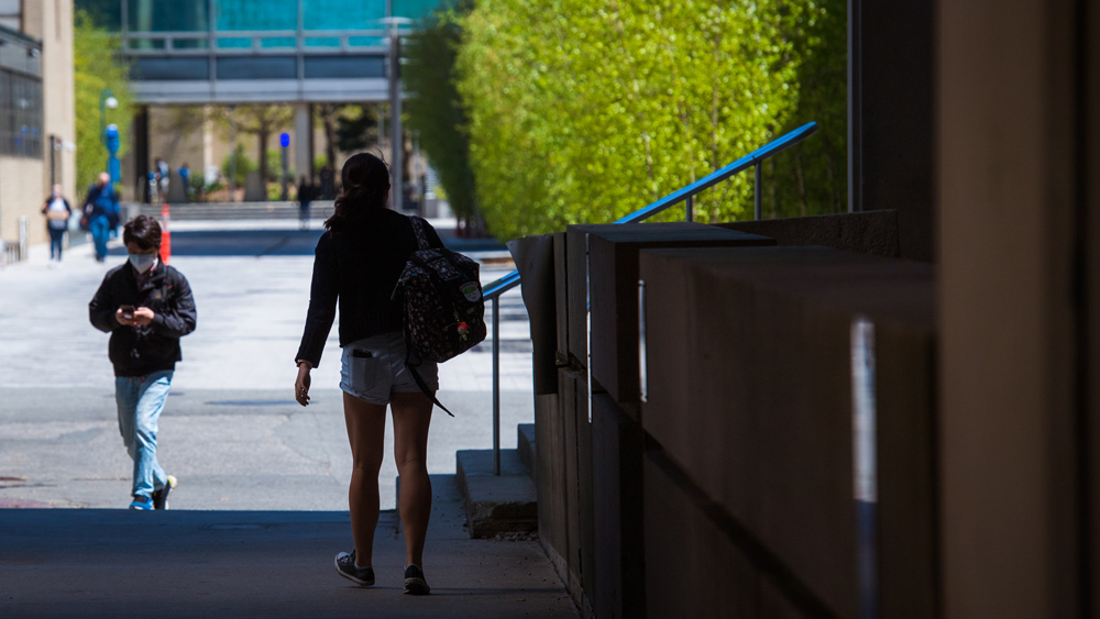 people walking on MIT's campus