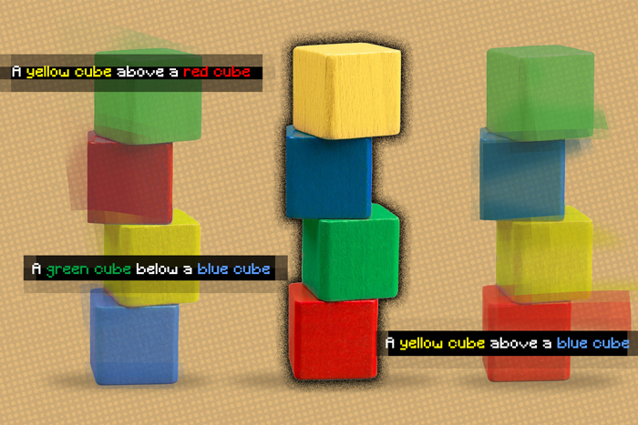 Illustration showing 3 groups of colorful blocks arranged on top of each other, with text describing the central stack