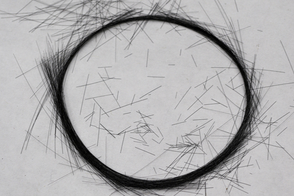 a circle made of carbon fibers