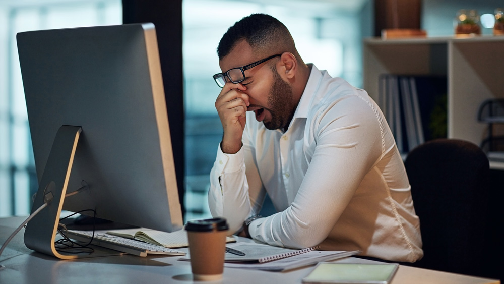 Sleepy office-worker