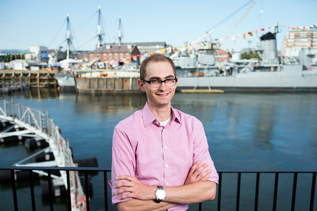 Erik Sand brings a perspective shaped by eight years of service in the U.S. Navy to his doctoral studies