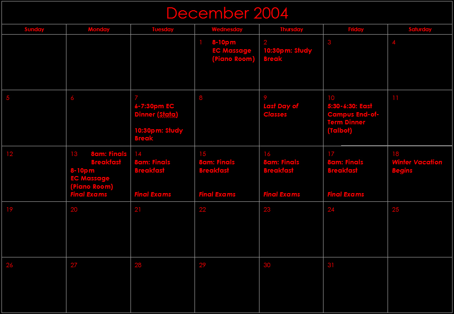 December events