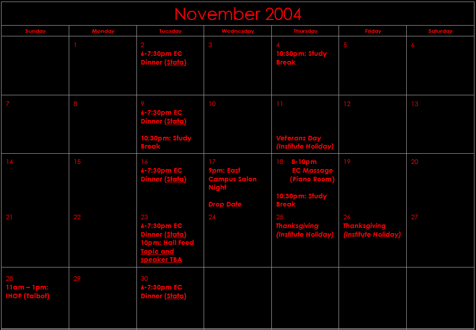 November events