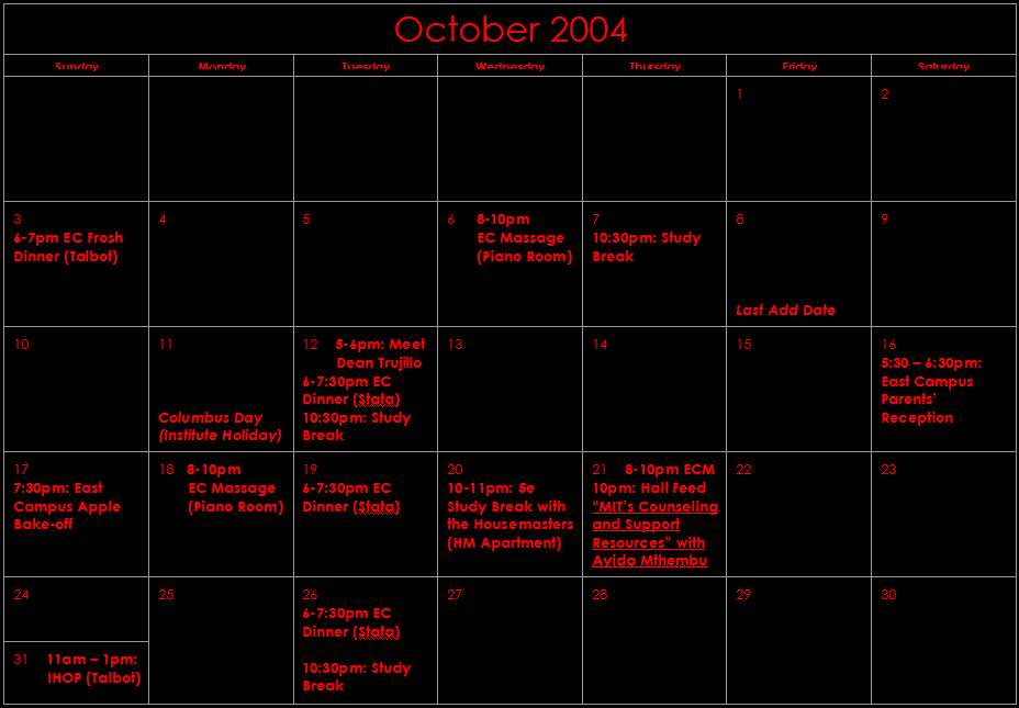 October events