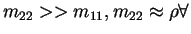 $m_{22} >> m_{11}, m_{22} \approx \rho \forall
$