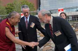 Dalai Lama, President Vest, and Prof. Phil Sharp