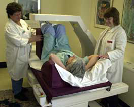 A bone scan using a DEXA scanning device. Credit: Donna Coveney/MIT