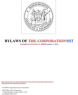 Bylaws of MIT