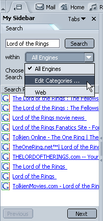 My Side Bar Search