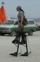 stiltwalking in the desert