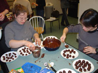 students making chocolate